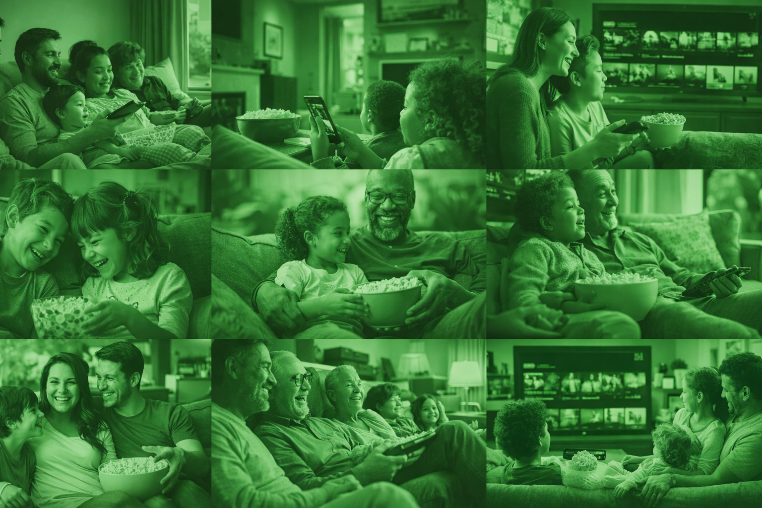 Children laughing and having fun watching together